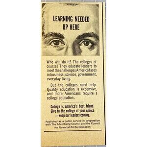 The Advertising Council & Council for Financial Aid to Education Print Ad 1965